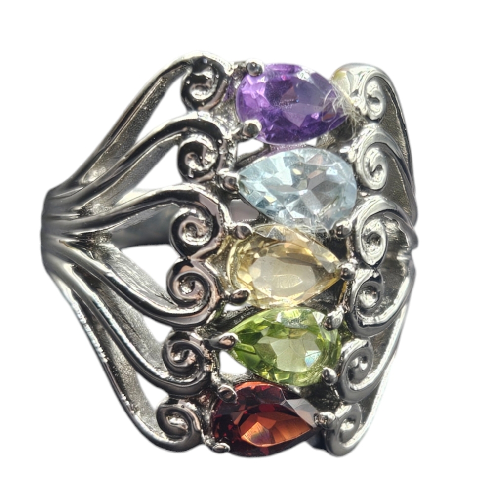 Multi Gemstone Ring